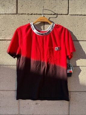 NWT Red & Black Dip-Dye Pocket Tee